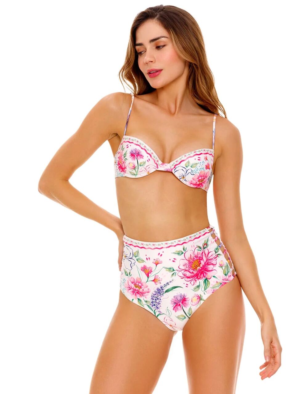 Agua Bendita Swimwear Bikini Set Irene Chroma Top and Juls Bottom Size S NWT